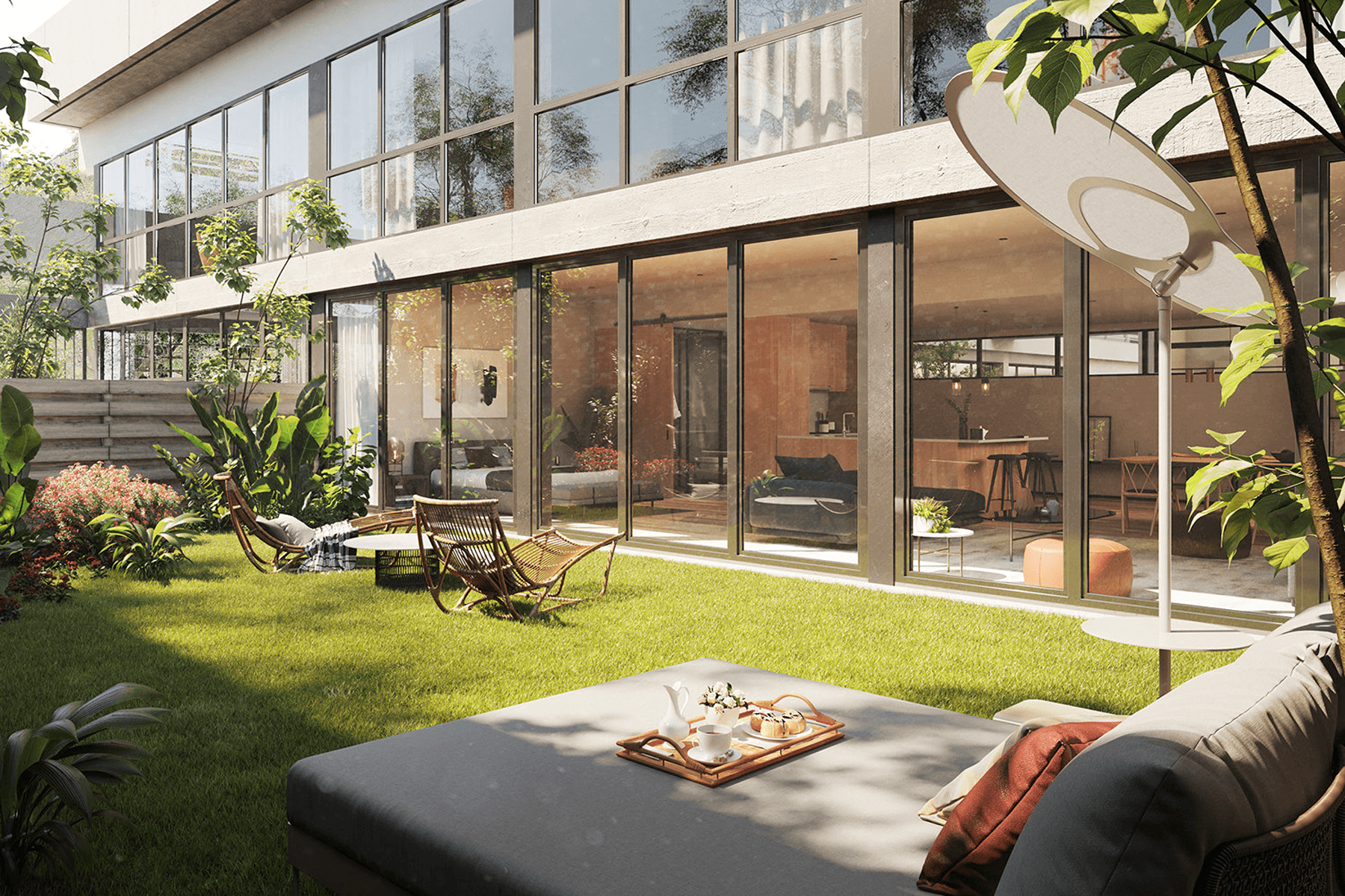 Brand new industrial-style lofts with a swimming pool and panoramic views